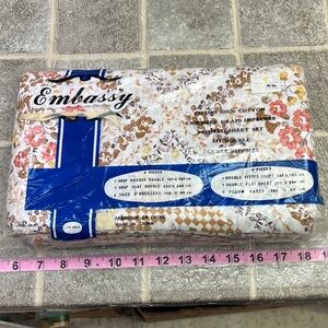 Vintage sealed  Embassy Floral Cotton Sheet Set - Double